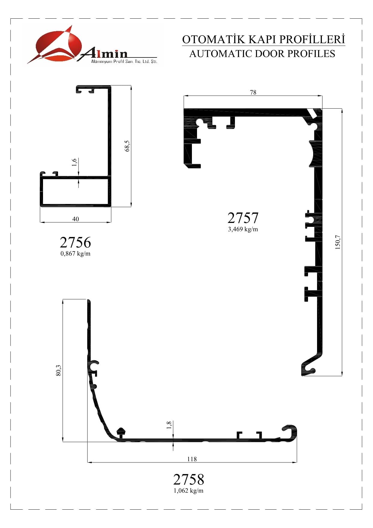 Otomatik Kapı Profili